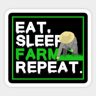 Farmer Agriculture Eat Sleep Farm Sticker